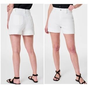Spanx white denim trouser shorts XL NEW 4”